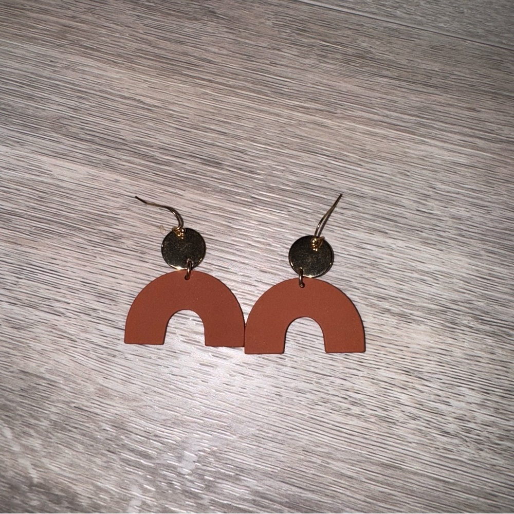 Modern Brown and Black Geometric Earrings